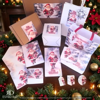 Kit de Regalo Imprimible Navidad Vintage Santa