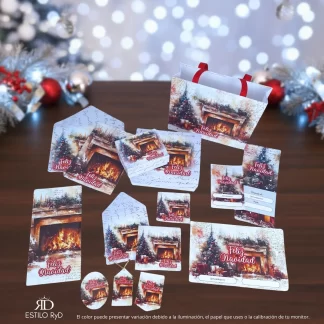 Kit Imprimible de Regalo Navidad Chimenea
